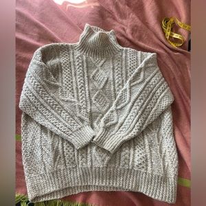 Authentic Vintage Aran Hand Knit Turtleneck Sweater